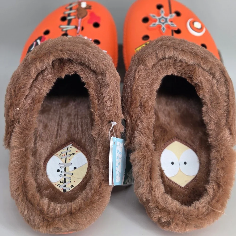 Crocs South Park Kenny Classic Lined Clog Unisex M8 W10 Orange Faux Fur 211499